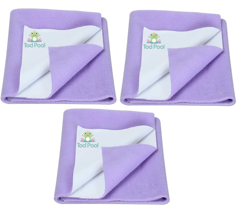 Tod PooL Breathable Bed Protector | Anti-Piling Fleece Extra Absorbent Washable | Waterproof Quick Dry Sheet | Bed Protector Sheet for Kids and Adults (3, Voilet, Medium (70x100cm)) - Image 1