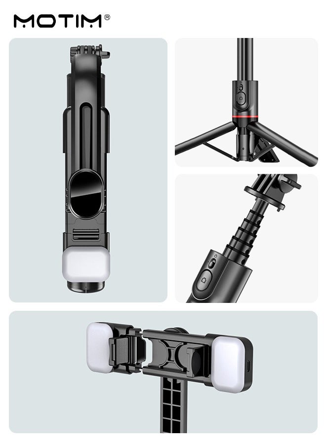 Motim 41 Inch Selfie Stick Phone Tripod with Wireless Remote Extendable Tripod Stand 360 Rotation with 2 LED Fill Light Compatible with iPhone 15 14 pro Android Samsung Smartphone  - Image 5
