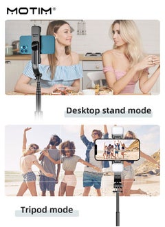 41 Inch Selfie Stick Phone Tripod with Wireless Remote Extendable Tripod Stand 360 Rotation with 2 LED Fill Light Compatible with iPhone 15 14 pro Android Samsung Smartphone - pzsku/Z2DFD86C663EC824038C2Z/45/_/1722504437/7e093846-fc94-4ee5-a1bc-d5b466536385