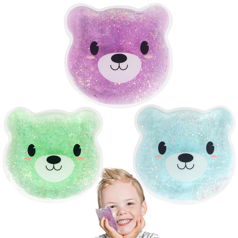 Hilph Kids Ice Packs for Boo Boos, Reusable Toddler Ice Packs Hot Cold Compress for Kids & Children & Baby Injuries, Pain Relief, Bumps & Bruises (3 Bears) - Image 1