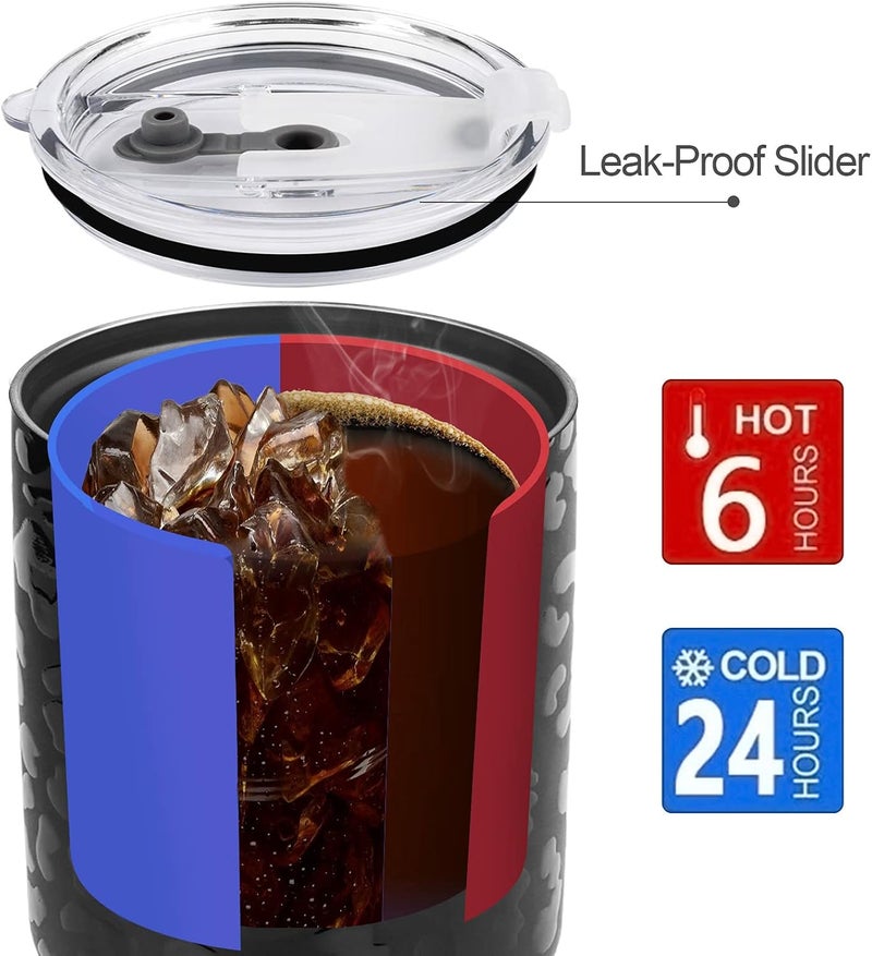 DS 30oz Black Leopard Tumbler Stainless Steel Insulated Travel Mug with Straw Lid Cleaning Brush - Image 4