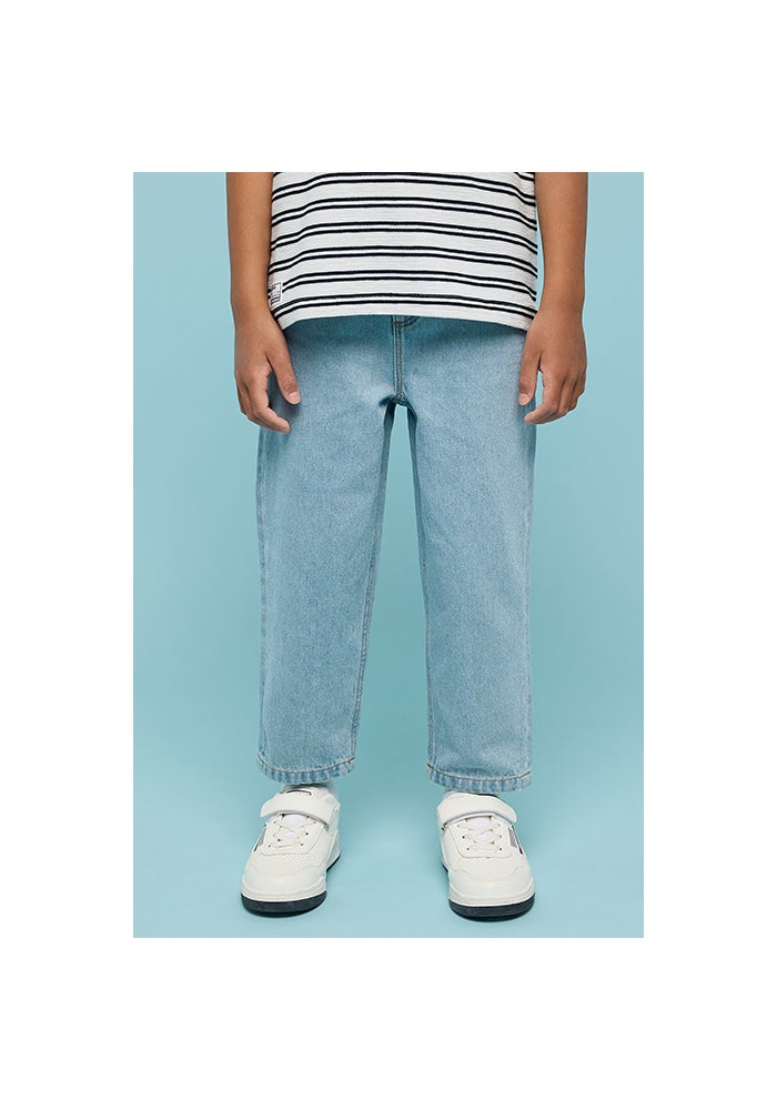 R&B Washed Straight Fit Jeans with Button Closure - Image 1