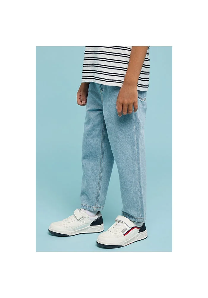 أر أند بي Washed Straight Fit Jeans with Button Closure
