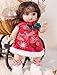 Cloveray Baby Dolls 18 Inch Realistic Reborn Full Vinyl Baby Doll with Brown Curly Hair HandPainted Freckles Cozy Red Outfit for Girls Ages 3 Pretend Play Display Collection - Image 4