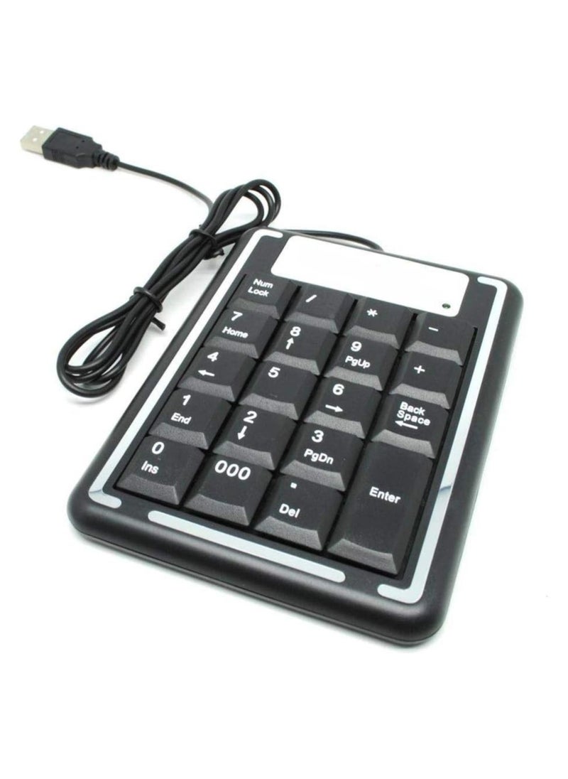 Generic Wired Numeric Keypad - Compact 19-Key Calculator Style External USB Keyboard for Laptop, Ergonomic Design for Fast Data Entry, Office Accounting Accessories, Long Cable, Plug and Play Compatibility  - Image 1