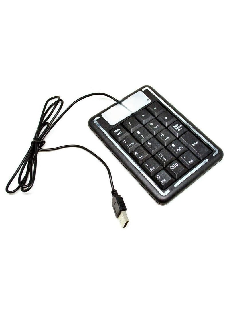 Generic Wired Numeric Keypad - Compact 19-Key Calculator Style External USB Keyboard for Laptop, Ergonomic Design for Fast Data Entry, Office Accounting Accessories, Long Cable, Plug and Play Compatibility  - Image 2