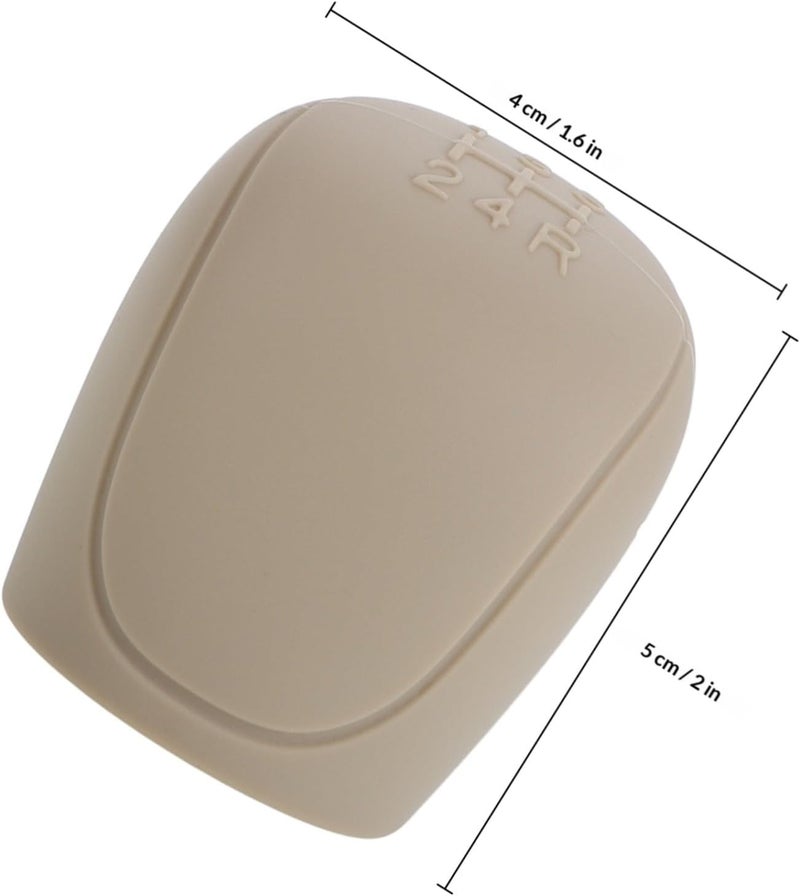 Universal Beige Silicone Gear Shift Protector Cover Anti-Slip Car Gear Handle Set Compatible with Ford Manual and Automatic Shifter Knob for Automotive Interior Accessories - Image 2