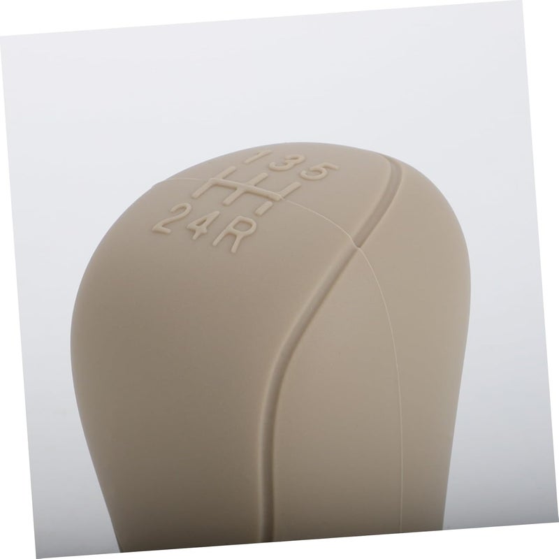 Universal Beige Silicone Gear Shift Protector Cover Anti-Slip Car Gear Handle Set Compatible with Ford Manual and Automatic Shifter Knob for Automotive Interior Accessories - Image 3