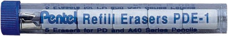 PDE1BP2 Refill Eraser for AL, Ax and PD Pencil Series 5 Pieces Per Tube, (2X Tubes) White