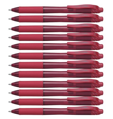 Pentel EnerGelX Retractable Gel Pens, Bold Point, Red Ink, 12/Pack (BL110-B) - Image 1