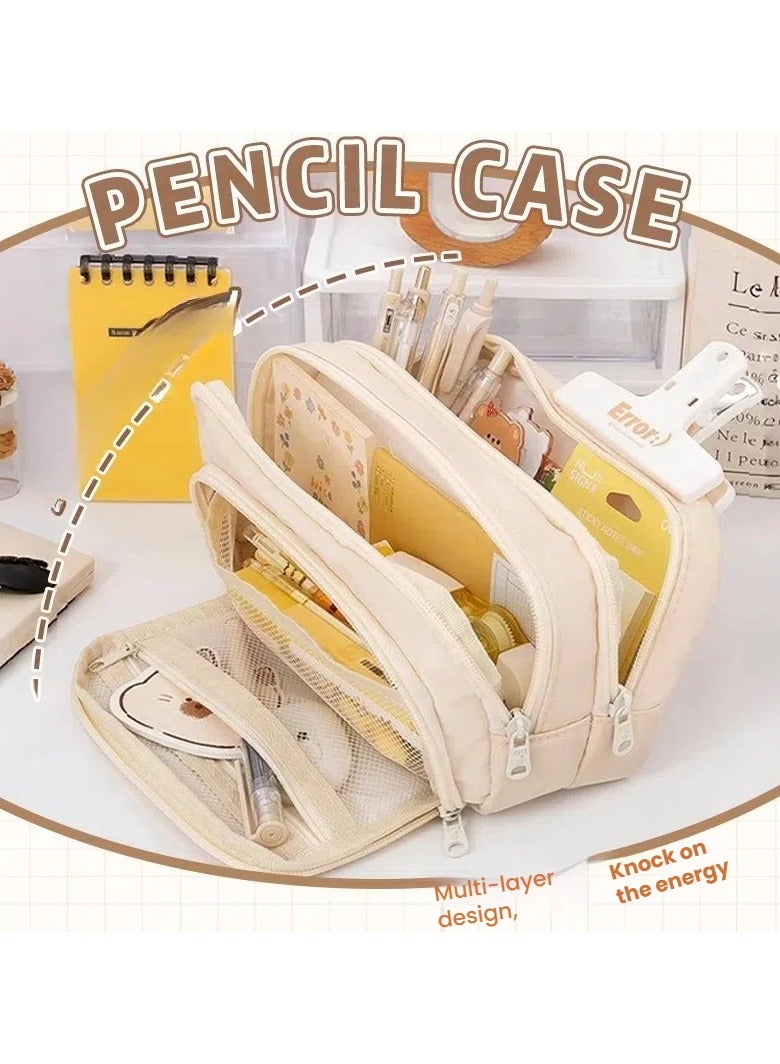 general Cartoon stationery box, pencil case for primary school students junior high school students, large-capacity multifunctional pencil bag, cute pattern student stationery storage box - Image 4