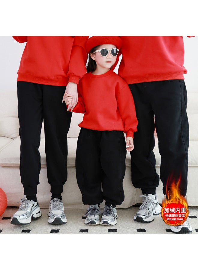 Parent-child Outfit A Family Of Three Or Four Autumn And Winter New Red Mother And Daughter Mother And Son Family Outfit Foreign Style Crew Neck Sweater Tide