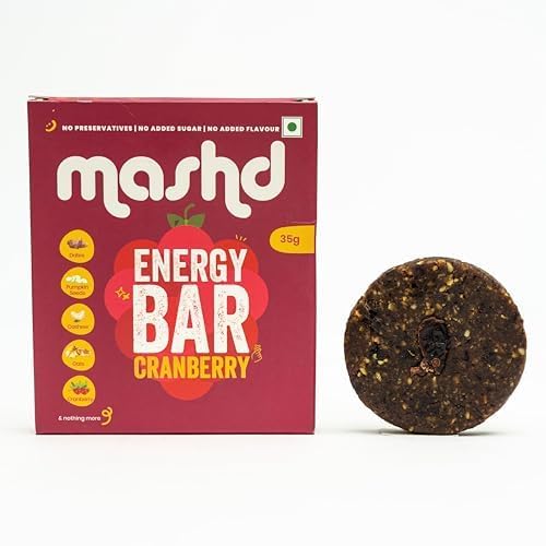 Mashd Energy Bar Chocolate, Cranberry, Cacao Nibs Flavour (Pack Of 3 X 35G) - High Protein Goodness of Dates, Pumpkin Seeds, Cashew, Oats | Gluten-Free Snack with No Added Sugar, Preservative-Free - Image 4