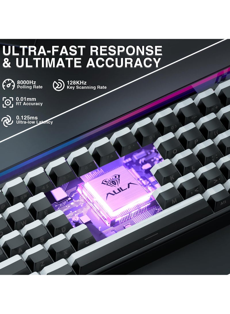 AULA Hero 68 HE 60% Gaming Keyboard Wired, Hall Effect Magnetic Switch Keyboard with Adjustable Actuation, Fast Trigger Mode, 8K Hz Polling Rate, 0.125ms Latency,Side Printed PBT Keycaps, RGB Backlit - Image 3