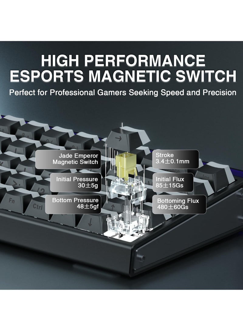 AULA Hero 68 HE 60% Gaming Keyboard Wired, Hall Effect Magnetic Switch Keyboard with Adjustable Actuation, Fast Trigger Mode, 8K Hz Polling Rate, 0.125ms Latency,Side Printed PBT Keycaps, RGB Backlit - Image 4