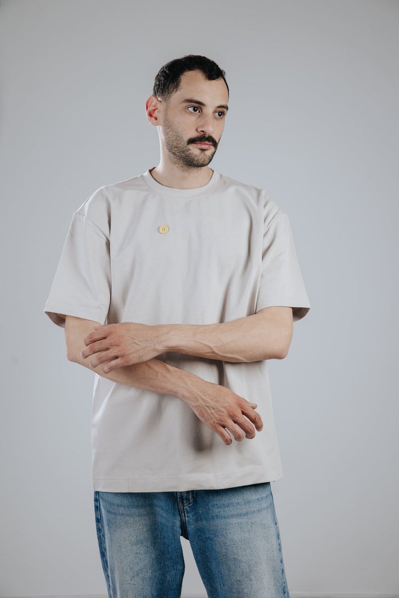 Snugface The Button Oversized Men's T-Shirts - Image 1