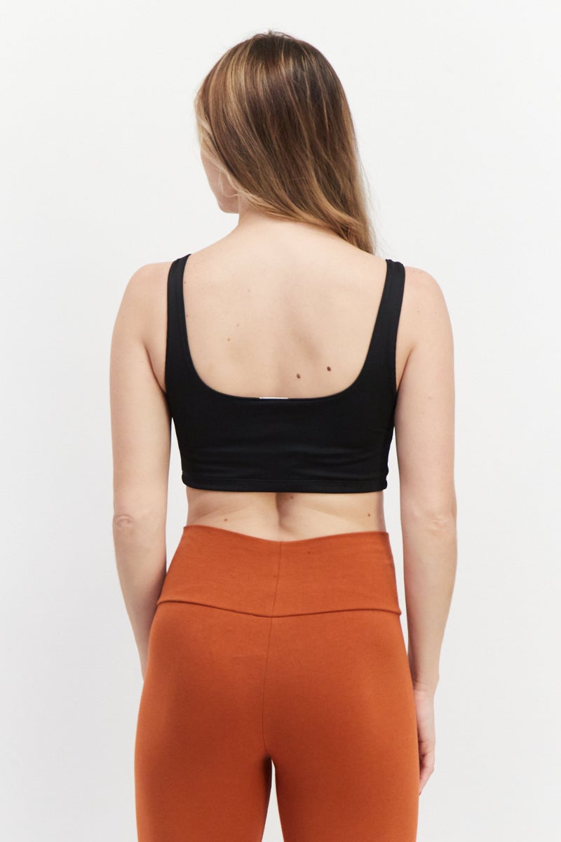 Reebok سوتيان رياضي للنساء بشعار العلامة التجارية، أسود - Image 4