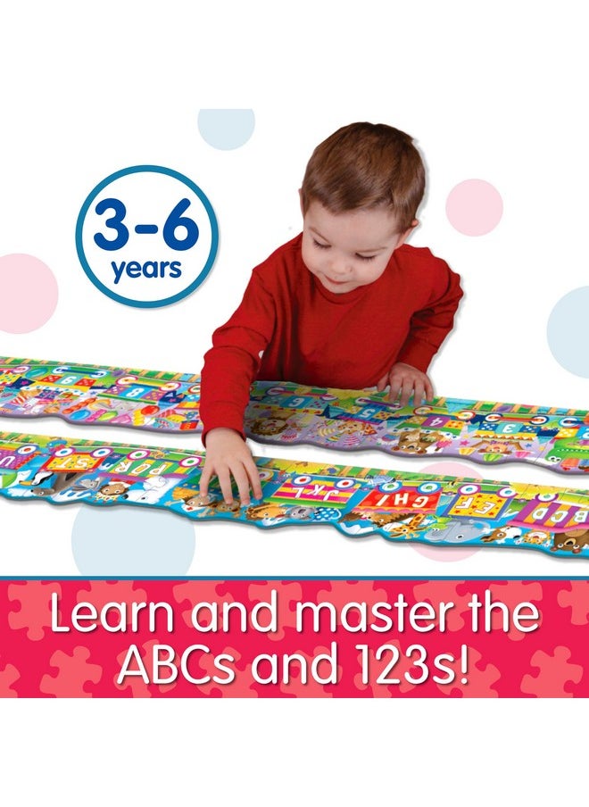 ذا ليرننغ جورني - : Puzzle Doubles - ألغاز أرضية عملاقة مكونة من حروف أبجدية و123 قطارًا - ألغاز أرضية كبيرة للأطفال من سن 3 إلى 5 سنوات - ألعاب حائزة على جوائز - Image 1