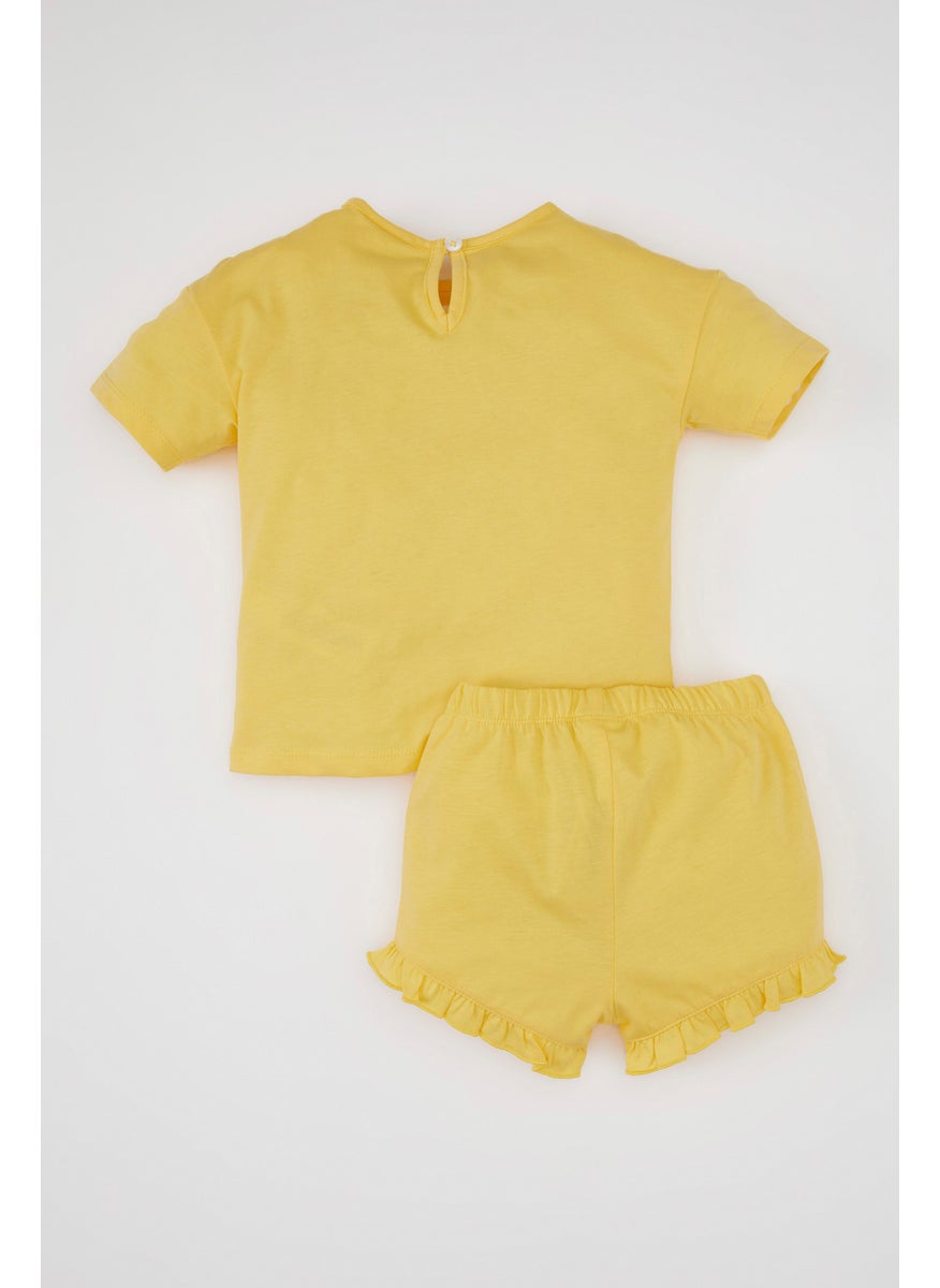 DeFacto Baby Girl Printed T-Shirt Shorts 2 Piece Set  - Image 5