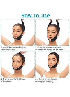 MAANGE Face Strap, Reusable V-Line Mask with Chin Strap, Beauty Face Sculpting Sleep Mask (Black)  - Image 4
