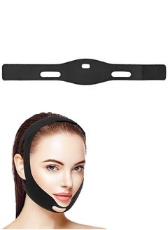 MAANGE Face Strap, Reusable V-Line Mask with Chin Strap, Beauty Face Sculpting Sleep Mask (Black)  - Image 1