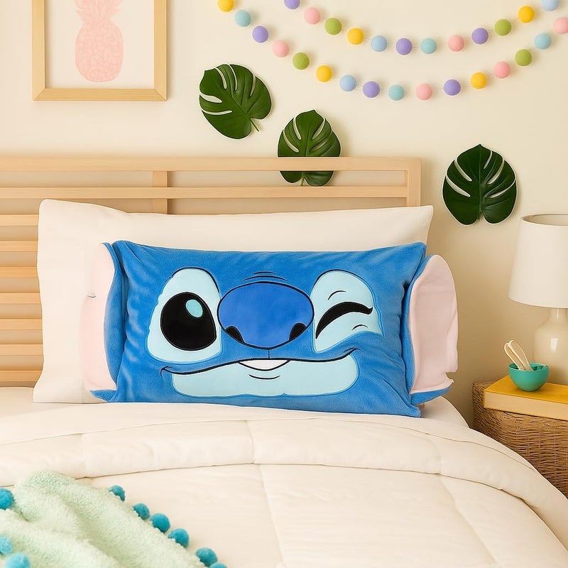 Jay Franco Body Pillow Cover  Kids Super Soft 1 Single Bed Pillow Cover  20 x 30 Inches Blue  Lilo and Stitch - Image 2