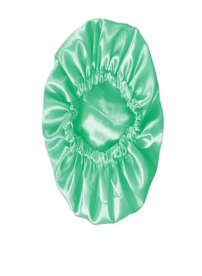 SXK SATIN HAIR CAP FOR SLEEPING,SATIN BONNET FOR WOMEN CURLY HAIR,REVERSABLE SLEEPING CAP,WITH 5 PCS SATIN SCRUNCHIES, GREEN - Image 4