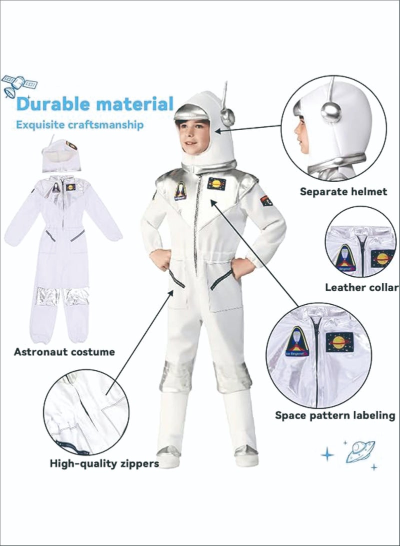 SYOSI Astronaut Costume for Kids Space Pretend Dress Up Role lay Set for Kids 4 Years 100-120CM  - Image 3