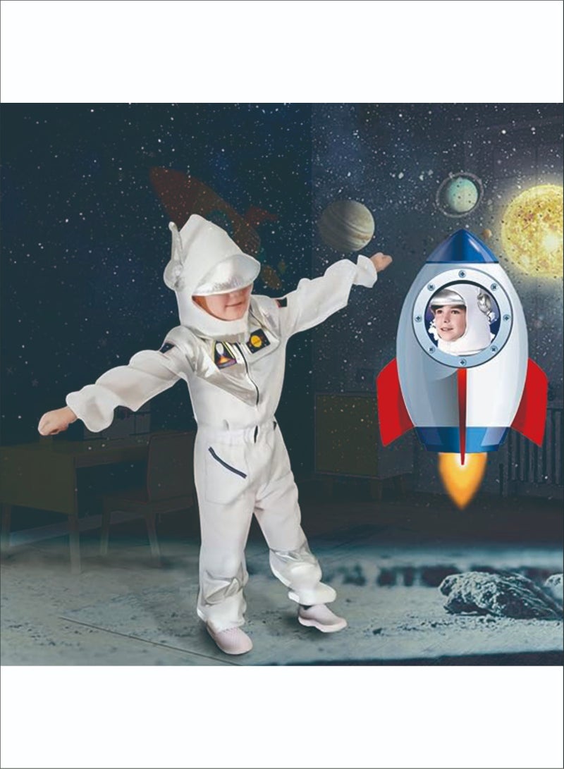SYOSI Astronaut Costume for Kids Space Pretend Dress Up Role lay Set for Kids 4 Years 100-120CM  - Image 5