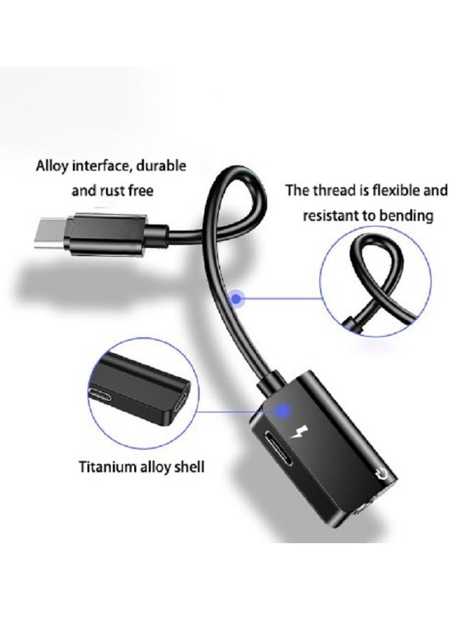 Silver 2-In-1 TypeC Headphone Adapter 3.5mm Interface For Charging And Listening To Music - Image 2
