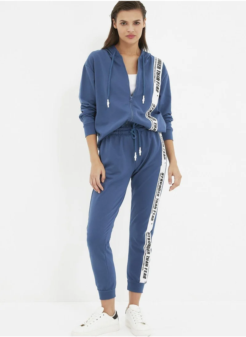 trendyol Zip Through Knitted & Pants Set