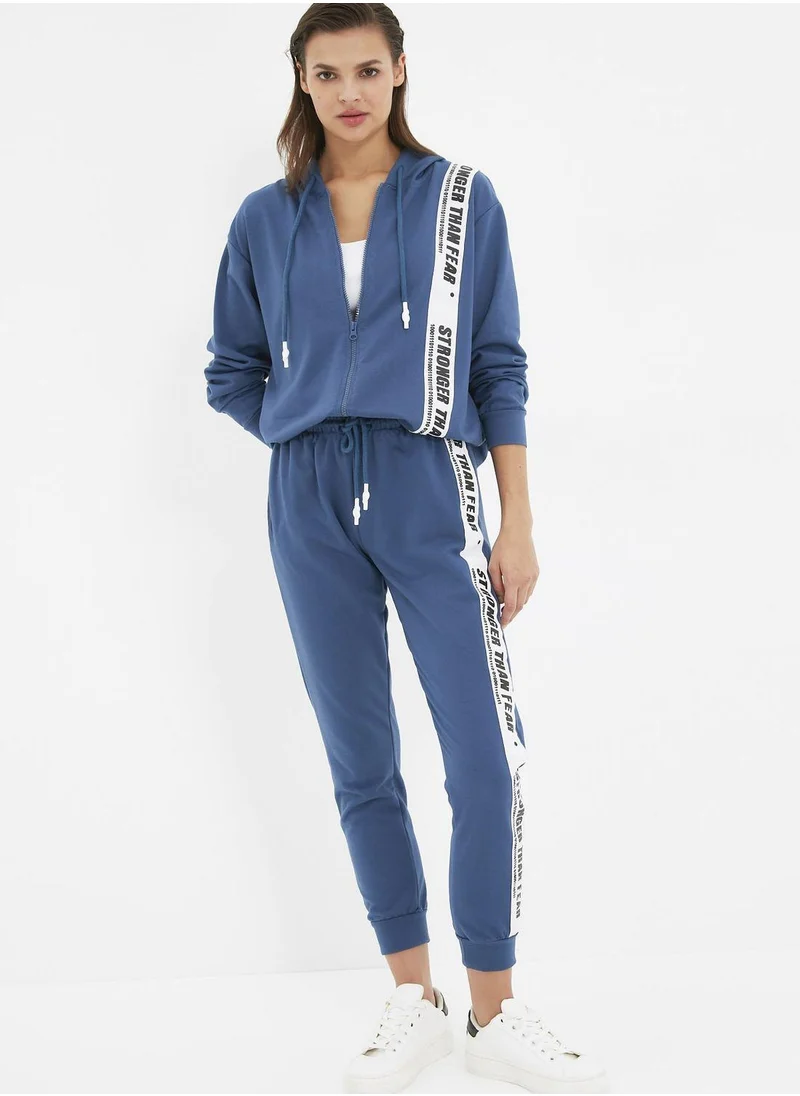 trendyol Zip Through Knitted & Pants Set