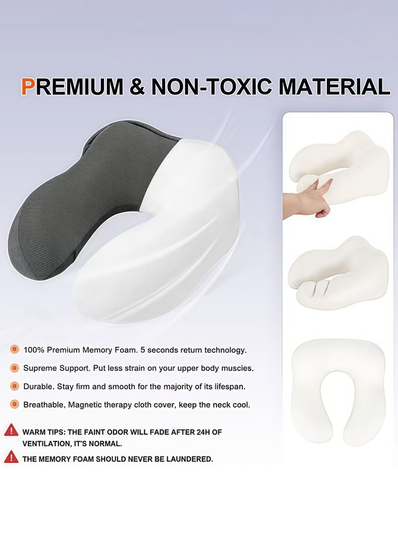 HQ-GAMING Travel Pillow 100% Memory Foam Pillow, Neck Pillow for Airplane, Neck & Head Support Pillow for Sleeping Rest & Car, Travel Pillows Kit with Storage Bag, Hidden Hoody (Black) - Image 5