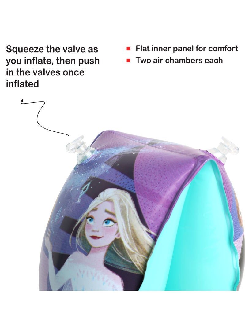 Disney - Disney Frozen Inflatable Swim Rollup Arm Bands, Kids Arm floaties, Float Sleeves Swimming Armbands for Children (2 Pack) (Official Disney Product) - Image 1