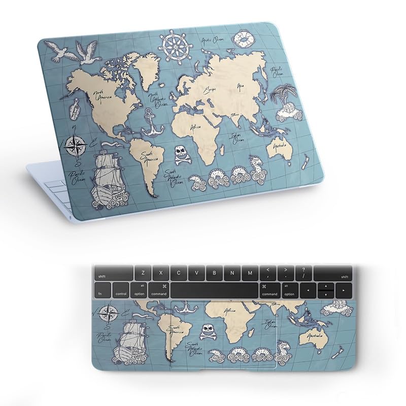 Inkykart Design 10 Top+Wrist Pad Vinyl Laptop Skin/Sticker/Cover for 14 Inches Laptops Laminated-Removable-HD Quality Compatible for Hp-Dell-Sony-Lenovo-Asus etc.(13.8x9.6 Inches) - Image 1