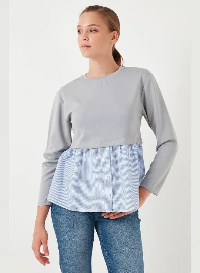 Lela Lela Crew Neck Shirt Oversize Fit OYSHO Fabric Sweatshirt Women's SWEAT 5865880