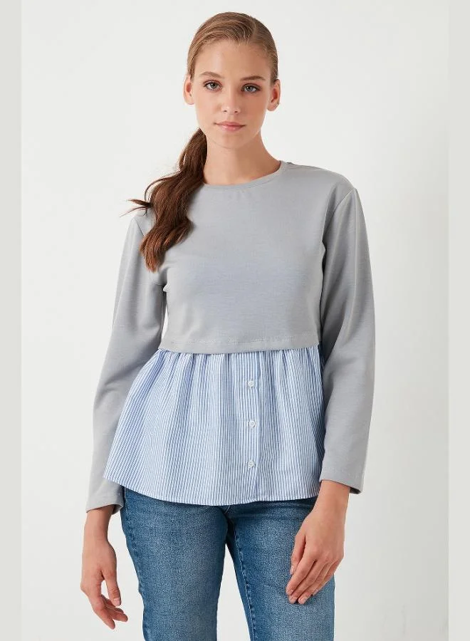 Lela Lela Crew Neck Shirt Oversize Fit OYSHO Fabric Sweatshirt Women's SWEAT 5865880