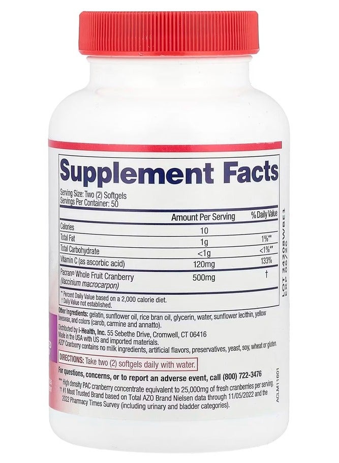 Azo Cranberry Urinary Tract Health Supplement (100 Softgels) - Image 4