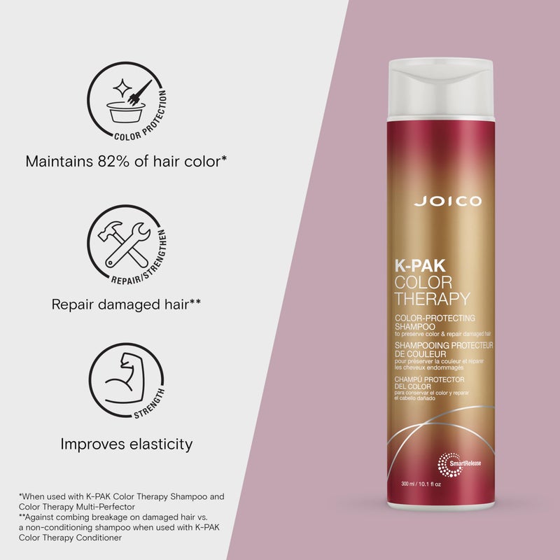 Joico K-PAK Color Therapy Color-Protecting Shampoo | For Color-Treated Hair | Boost Shine | Improve Elasticity | Repair Breakage | Rebuild Damaged Hair | With Keratin & Argan Oil | 10.1 Fl Oz - Image 3