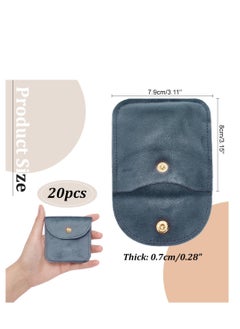 Excefore Velvet Jewellery Pouches, 20 Pcs Gray Color Velvet Jewelry Storage Bags with Snap Button, Jewelry Wrap Gift Bags, For Wedding, Party, Valentine's Day, Anniversary, Candy Gift (8x7.9cm)  - Image 2