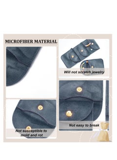 Excefore Velvet Jewellery Pouches, 20 Pcs Gray Color Velvet Jewelry Storage Bags with Snap Button, Jewelry Wrap Gift Bags, For Wedding, Party, Valentine's Day, Anniversary, Candy Gift (8x7.9cm)  - Image 4