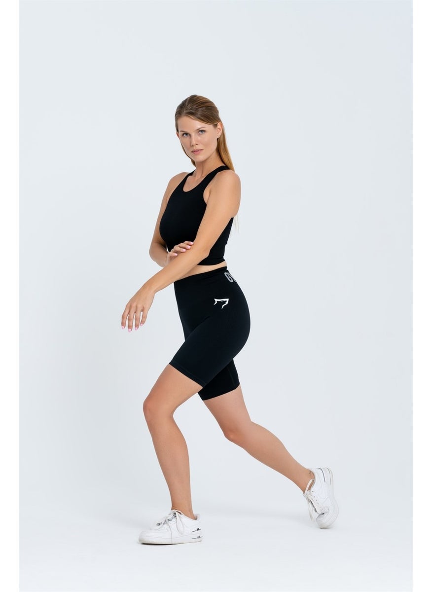 Gymwolves Women's Sports Shorts | Black | Seamless Sports Shorts | Corduroy |  - Image 3