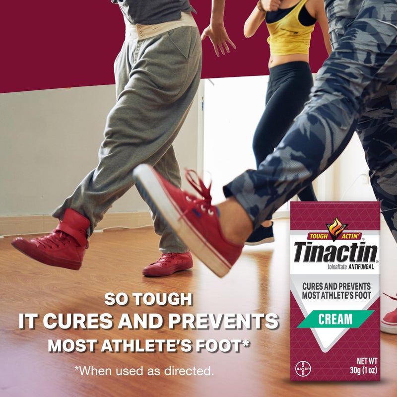 Tinactin كريم تينكتين المضاد للفطريات، علاج قدم الرياضي، تولنافتات 1%، مثبت سريرياً فعاليته على معظم حالات قدم الرياضي والسعفة، 1 أونصة، 30 جرام، أنبوب - Image 2