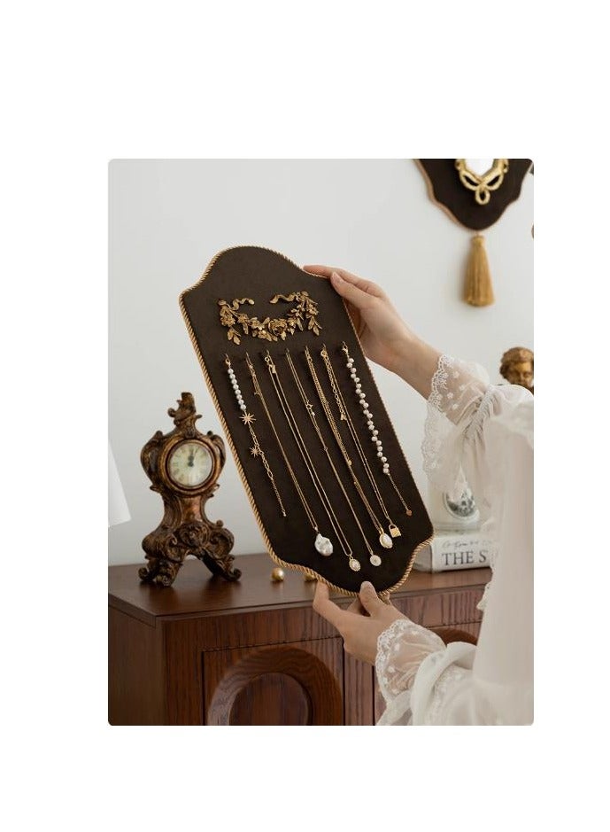 French Retro Style Resin Necklace Storage Rack Wall Mounted Velvet Decorative Frame  - Image 5