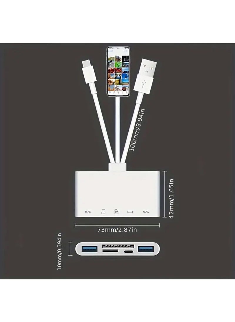 Hihonor 5-in-1 Memory Card Reader, USB OTG Adapter & SD Card Reader for iPhone/iPad, USB C and USB A Devices with Micro SD & SD Card Slots, Supports SD/Micro SD/SDHC/SDXC/MMC  - Image 4