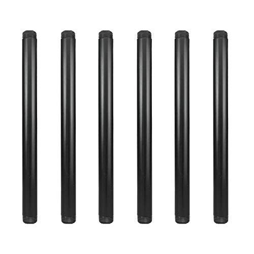 GeilSpace 6 Pack 1/2" × 10" Pre-Cut Black Metal Pipe, Industrial Steel Fits Standard Half Inch Black Threaded Pipes and Fittings - Vintage DIY Industrial Shelving (1/2" × 10") - Image 1