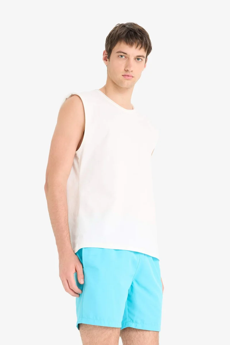 Defacto  Regular Fit Mesh Lined Lightweight Fabric Swim Shorts for Men | Best Price UAE