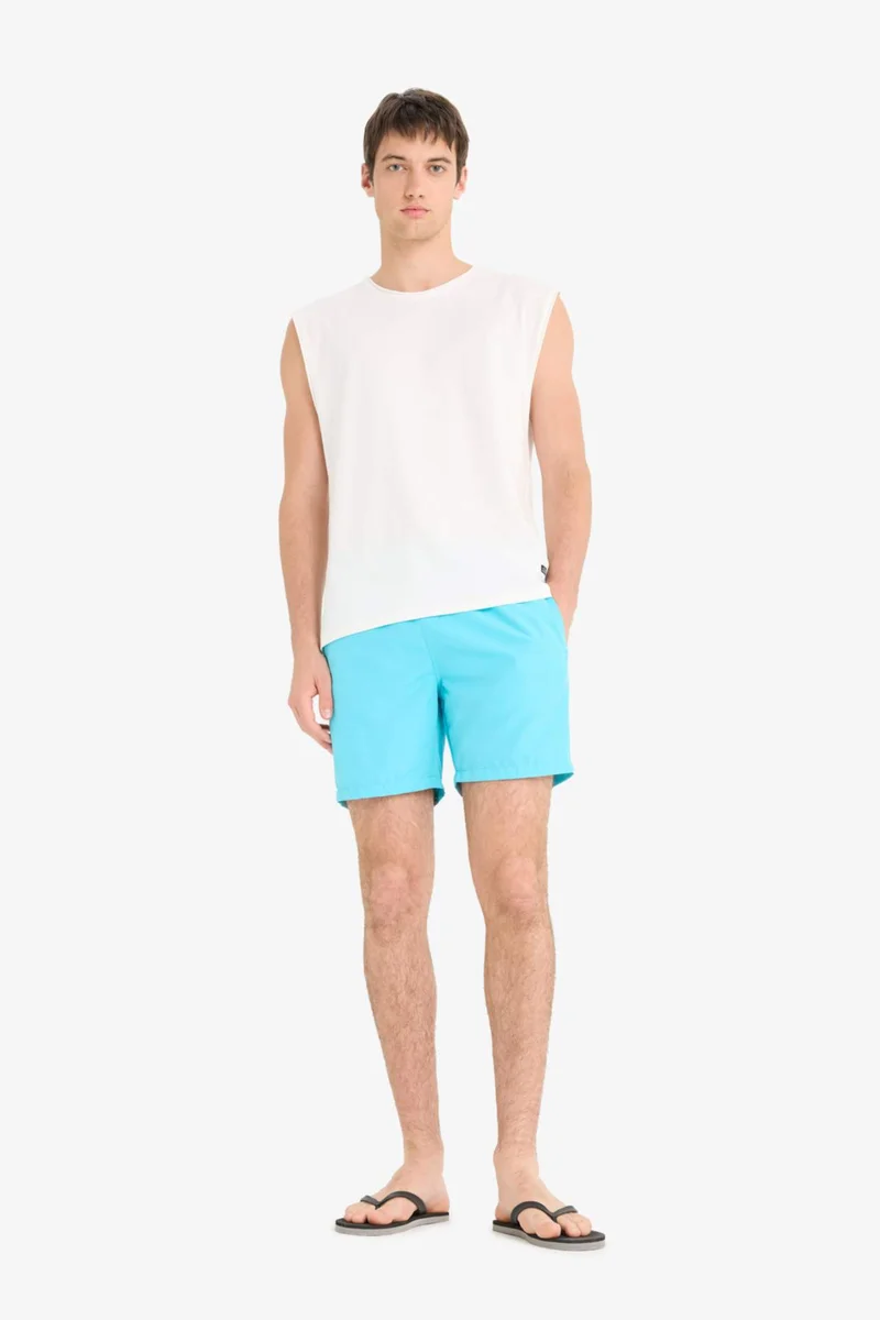 Defacto  Regular Fit Mesh Lined Lightweight Fabric Swim Shorts for Men | Best Price UAE