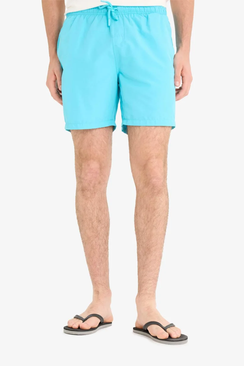 Regular Fit Mesh Lined Lightweight Fabric Swim Shorts