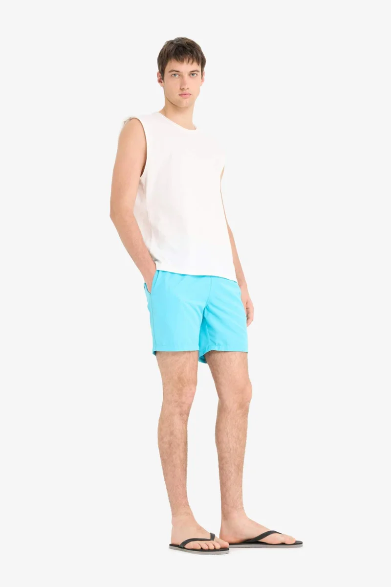 Defacto  Regular Fit Mesh Lined Lightweight Fabric Swim Shorts for Men | Best Price UAE
